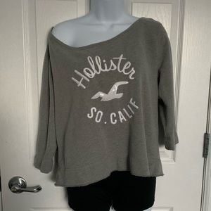 Hollister Off-The-Shoulder Gray Sweater.